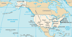 Map of United States of America 